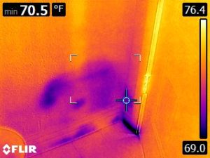 water damage Infrared Thermography reading